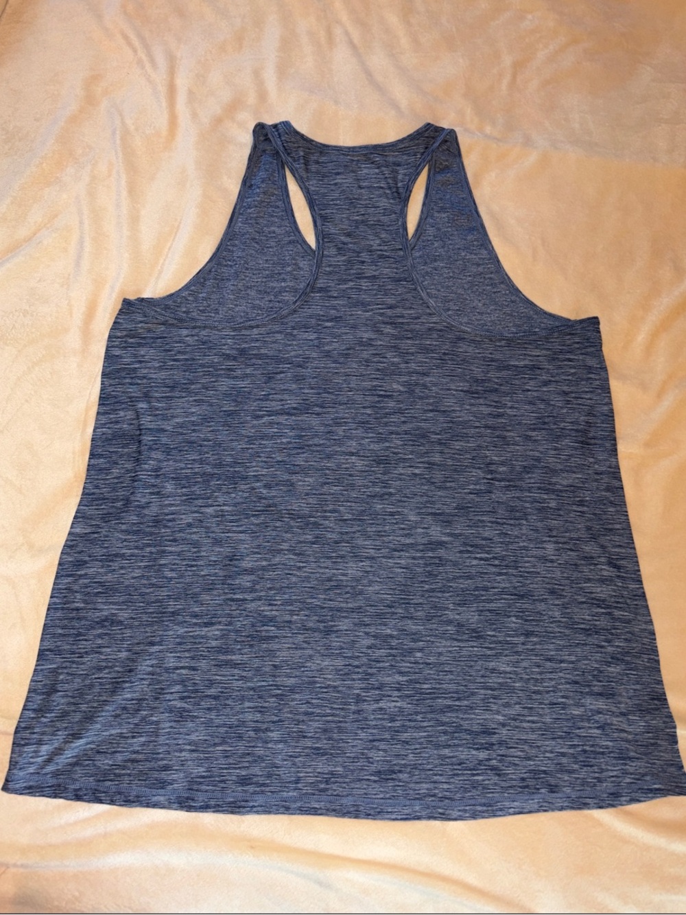 Women’s Space Dye Blue Racerback Tank Top - Picture 5 of 7